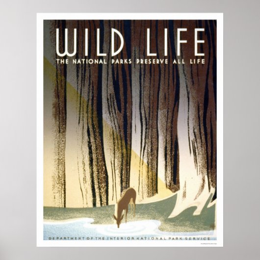 Poster Parc national Wild Life 1940 WPA (Devant)