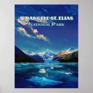 Poster Parc national Wrangell St. Elias Alaska Vintage