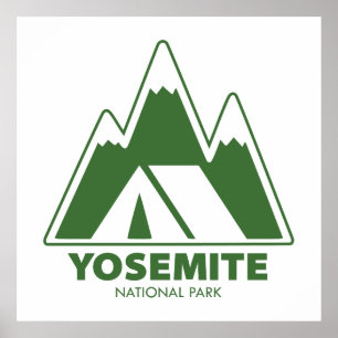 Poster Parc national Yosemite Montagnes Camping