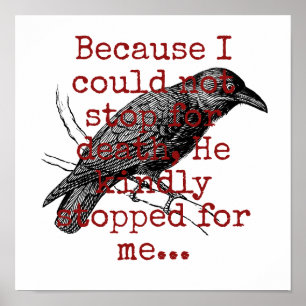 Poster Parce Que Je Ne Pouvais Pas M'Arrêter Pour La Mort