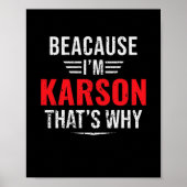 Poster Parce que je suis Karson, c'est pourquoi le nom No (Devant)