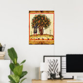 POSTER PARCHEMENT ANTICIPÉ D'ARBRE POMÉGRANÉ (Bureau à domicile)