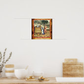 POSTER PARCHEMENT DE RÉCOLTE DE VIGNOBLES ANCIENS (Cuisine)