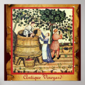POSTER PARCHEMENT DE RÉCOLTE DE VIGNOBLES ANCIENS (Devant)