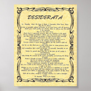 Poster Parchemin Solaire D'Âge Tatoué DESIDERATA