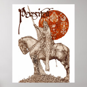 Poster PARCIFAL EN QUÊTE DE SAINTE GRAINE Noir Blanc Roug