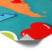 Poster Parcourez la carte du monde avec des épingles à cœ (Coin)