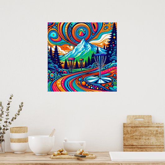 Poster Parcours de golf Psychedelic Disk (Cuisine)