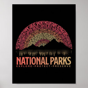 Poster Parcs Nationaux Usa Explorer Protéger Préserver Ca