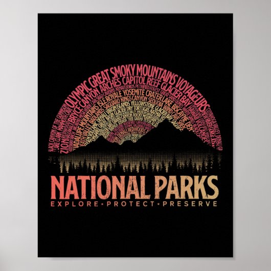 Poster Parcs Nationaux Usa Explorer Protéger Préserver Ca (Devant)