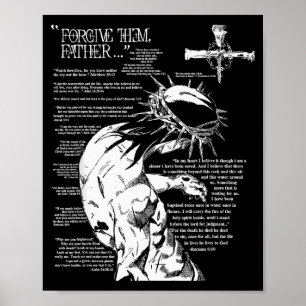 Poster Pardonne-leur Père Anime Jésus Croix Tee