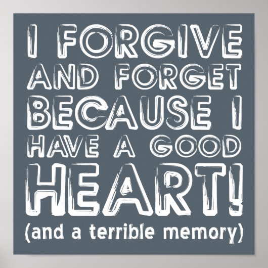 Poster Pardonner et oublier l'affiche drôle (Devant)