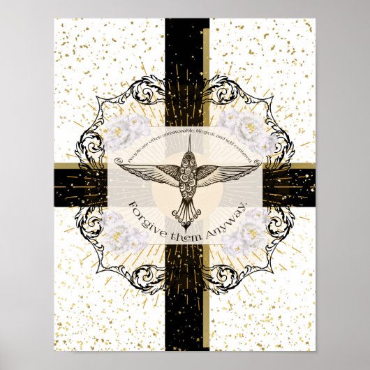 Poster Pardonnez-leur TOUJOURS un colibri inspirant (Devant)