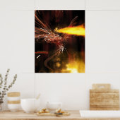 Poster Pare-feu par forme lumineuse (Cuisine)