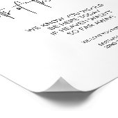 Poster Parents Réservés de la Mariée en Souvenir Affectue (Coin)