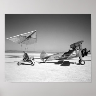 Poster Paresev 1-A sur Lakebed avec l'avion de remorquage
