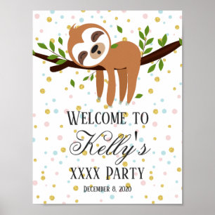 Poster paresse, signe de bienvenue de fête
