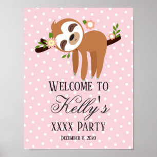 Poster paresse, signe de bienvenue de fête