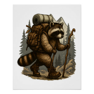 Poster Paresseux Camping Randonnée
