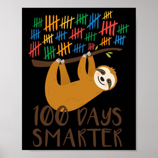Poster Paresseux des 100 premiers jours d'école (Devant)