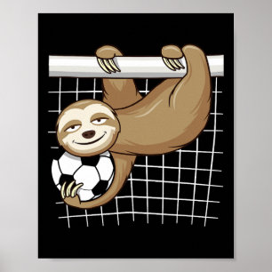 Poster Paresseux drôle amateur de football - Enfants gard