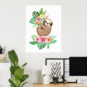 Poster Paresseux Tropical Bébé (Bureau à domicile)