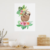 Poster Paresseux Tropical Bébé (Cuisine)