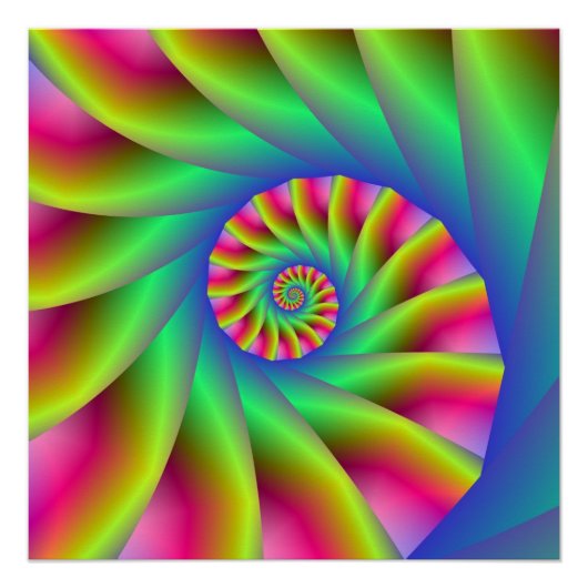 Poster parfait des pas de spirale psychédélique (Devant)