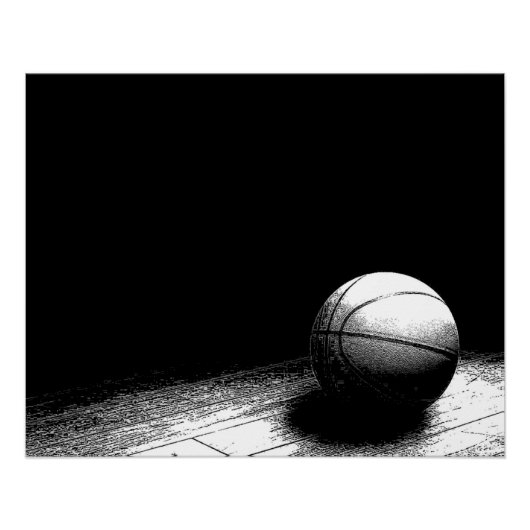 Poster parfait du basket-ball noir et blanc (Devant)