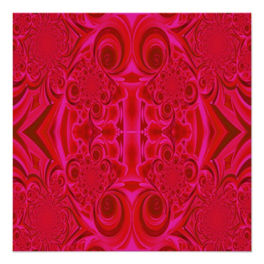 Poster parfait Red Vibrant Swirl (Devant)