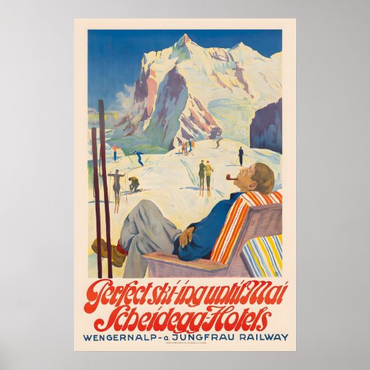 Poster Parfait Ski Jusqu'à Mai Scheidegg Hôtels (Devant)