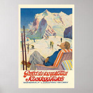 Poster Parfait ski jusqu'à mai Scheidegg Hôtels Jungfrau