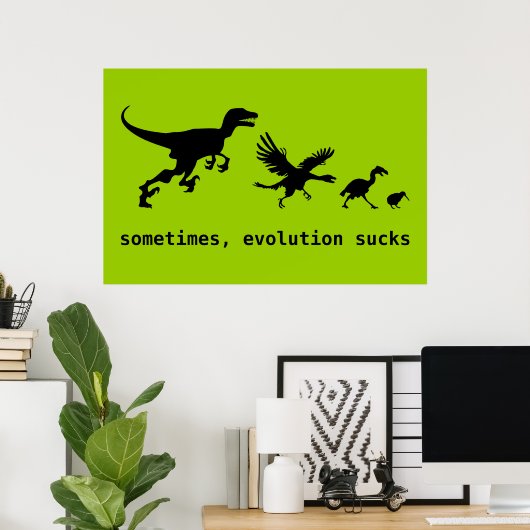 Poster Parfois, l'évolution craint (Bureau à domicile)