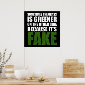 Poster Parfois, l'herbe est plus verte parce qu'elle est  (Cuisine)