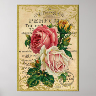 Poster Parfum antique de roses
