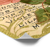 Poster Parfum Rose antique (Coin)