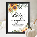 Poster Parfums de verdure Automne Date Nuit Jar Signal<br><div class="desc">Joli tournesol verdoyant, aquarelle citrouille sur le thème de chute de la douche nuptiale date de nuit idées signe. Facile à personnaliser avec vos détails. Contactez-moi par conversation si vous avez des questions sur l'oeuvre ou avez besoin d'une personnalisation. VEUILLEZ NOTER : Pour obtenir de l'aide sur les commandes, l'expédition,...</div>