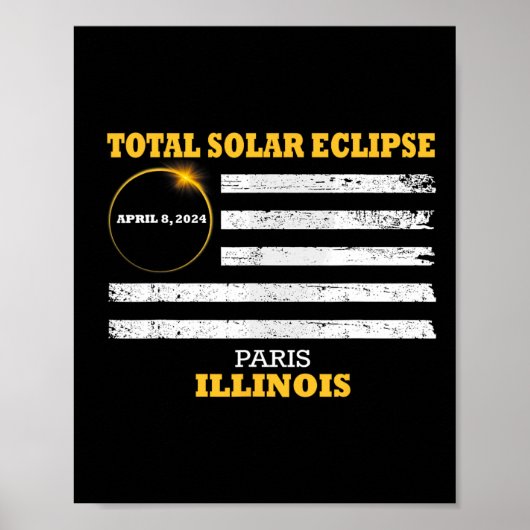 Poster Paris 2024 Solar Eclipse 2024 040824 Eclipse (Devant)