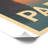 Poster Paris à Dawn Retro travel (Coin)