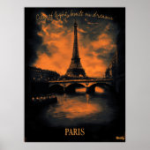 Poster Paris à Dusk - Charcoal Monochrome Art - Elegant (Devant)
