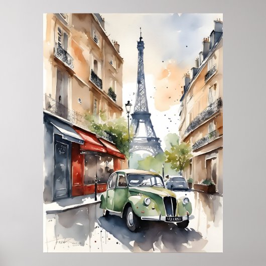 Poster Paris aquarelle (Devant)