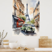 Poster Paris aquarelle (Cuisine)