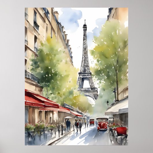 Poster Paris aquarelle (Devant)
