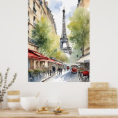 Poster Paris aquarelle (Cuisine)