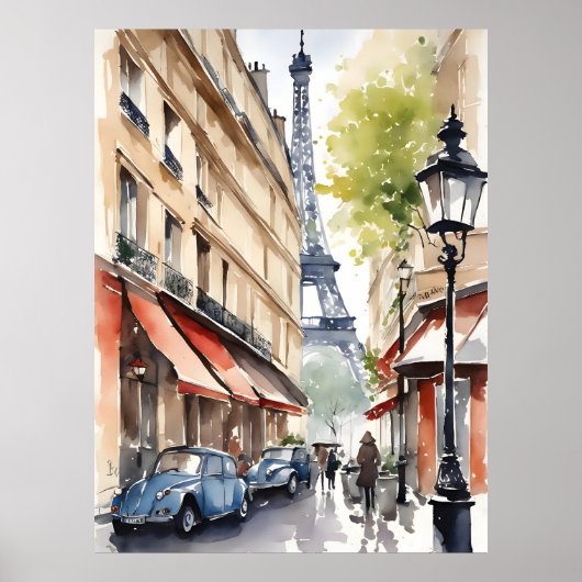 Poster Paris aquarelle (Devant)