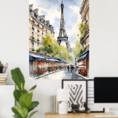 Poster Paris aquarelle (Bureau à domicile)
