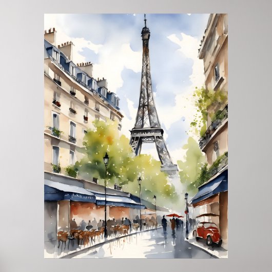 Poster Paris aquarelle (Devant)
