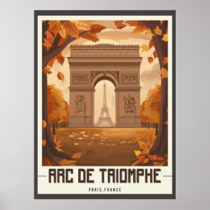 Poster Paris Arc de Triomphe Vintage