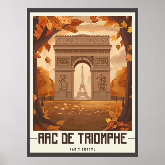 Poster Paris Arc de Triomphe Vintage (Devant)