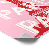 Poster Paris, Art du voyage, Art rétro, Rose (Coin)